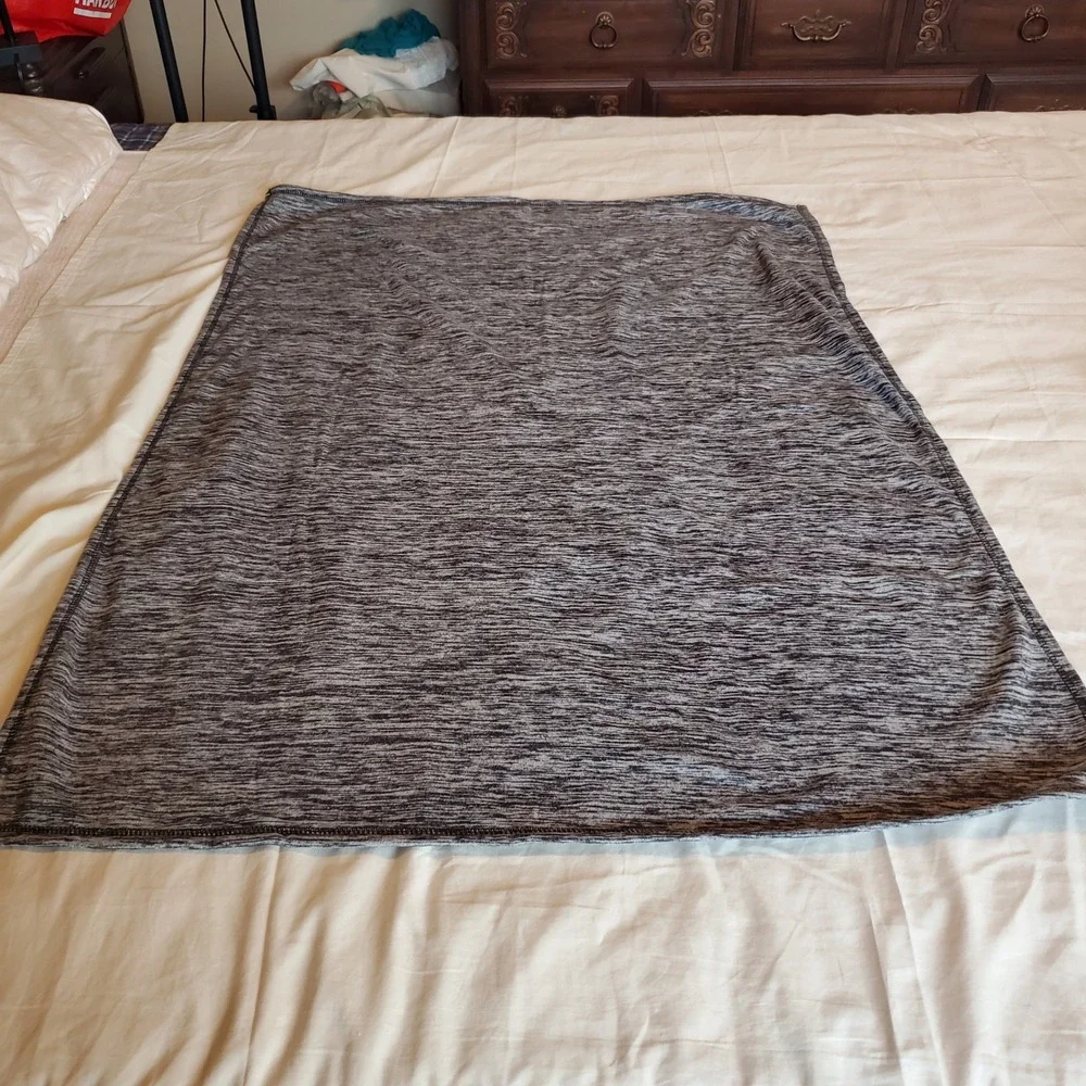 Hit Promo Gray Black Heathered Fleece Stadium Blanket 38x30 Space Dye Sport